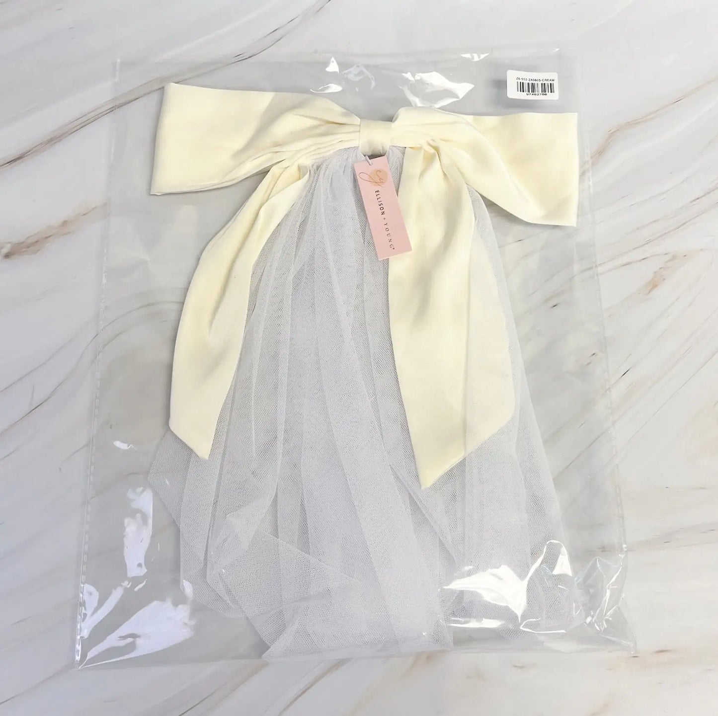 Elegant Veil Satin Bow Clip